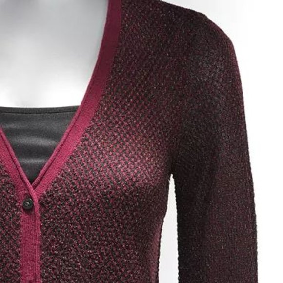 Simply Vera Vera Wang Lurex Cardigan Sweater L - Picture 3 of 9